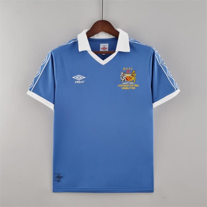 Manchester City 1981 centenary cup final retro jersey