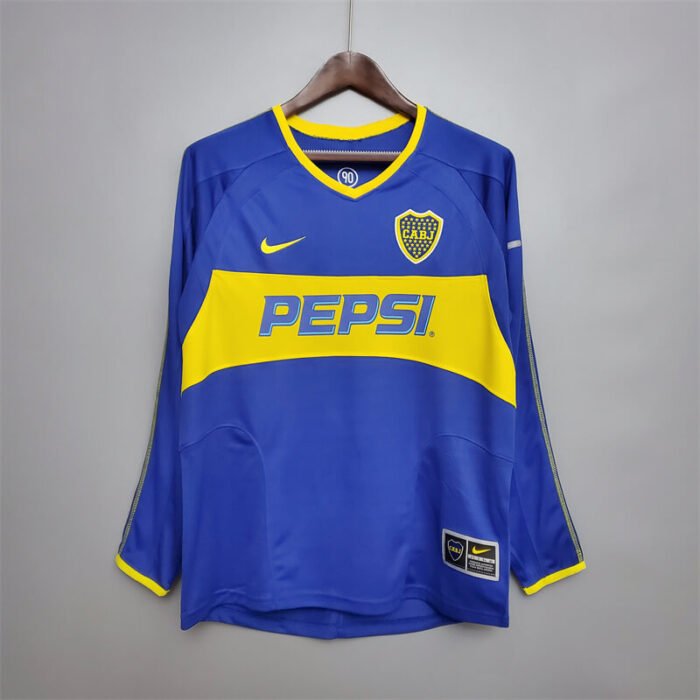 Boca Juniors 03-04 long sleeve home retro jersey