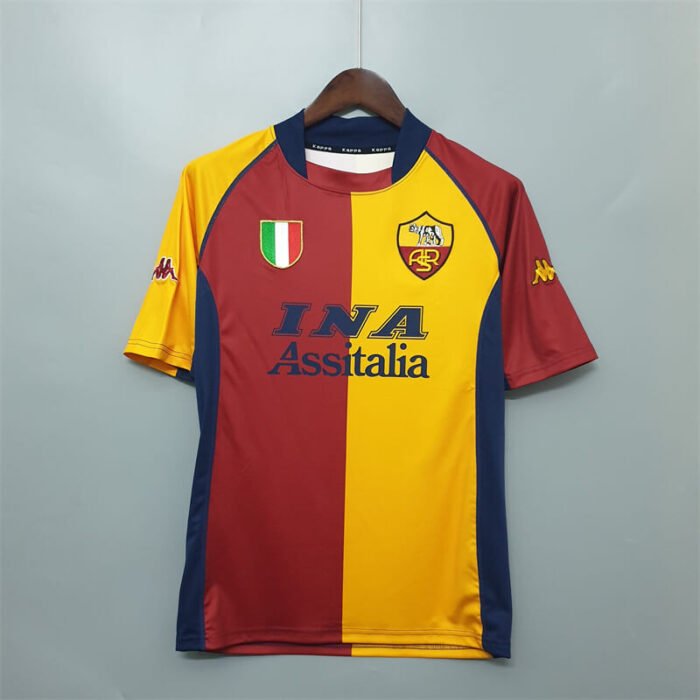 Roma 01-02 European Home retro jersey