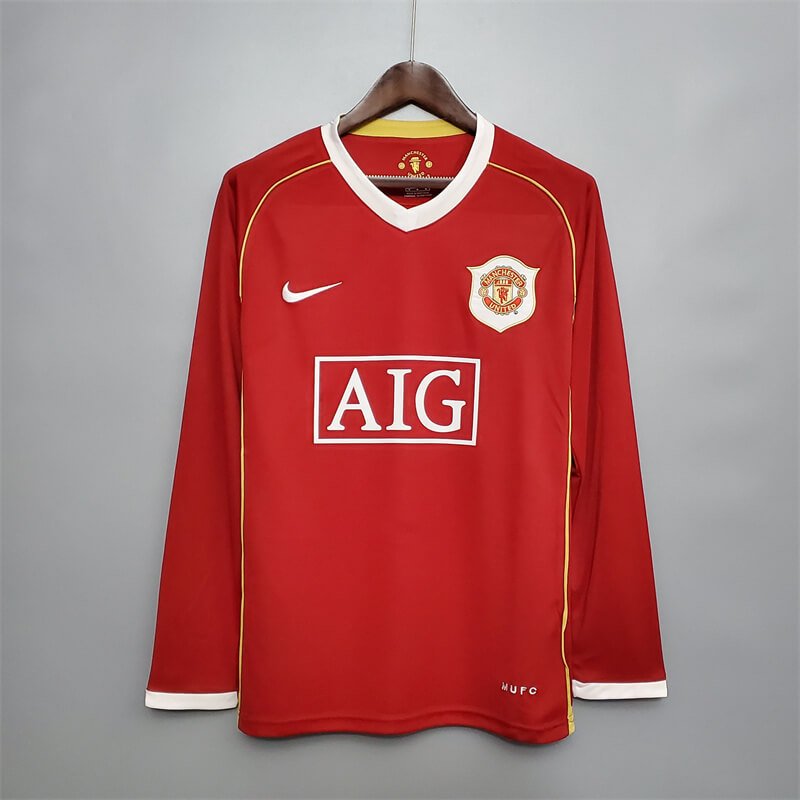 manchester united 06-07 home long sleeve retro jersey