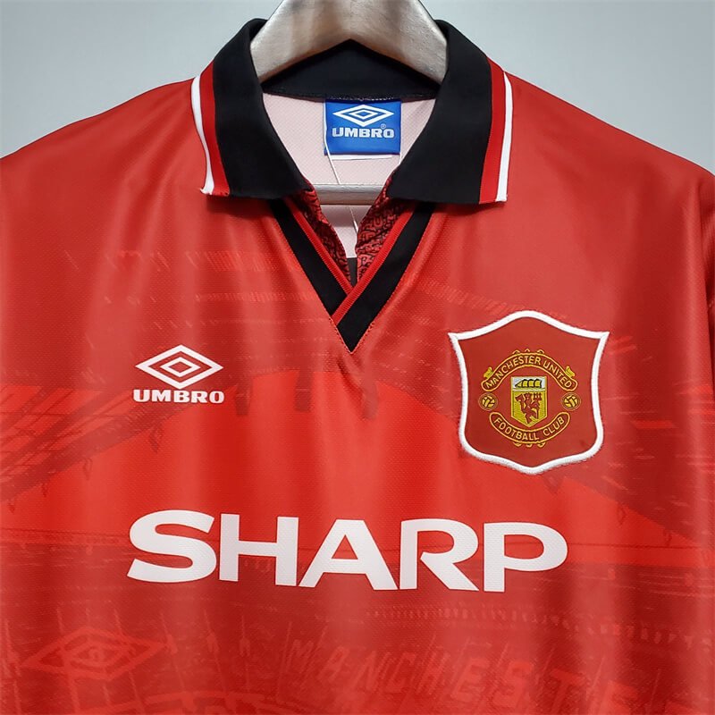 Manchester United 94-96 Home Retro Jersey - Zorrojersey- Professional ...