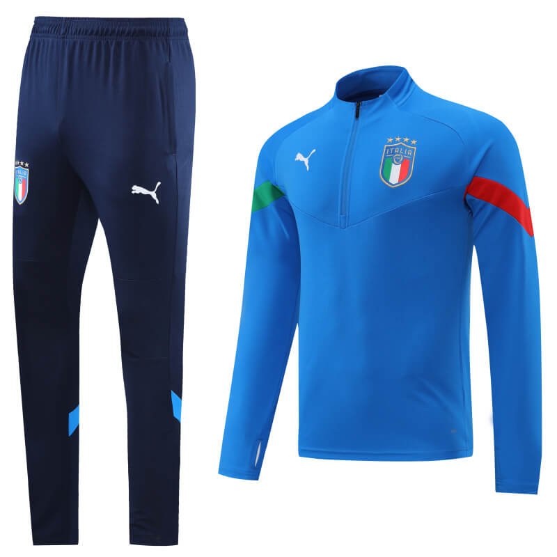 Italy 22-23 Bright Blue Men Tracksuit Slim Fit