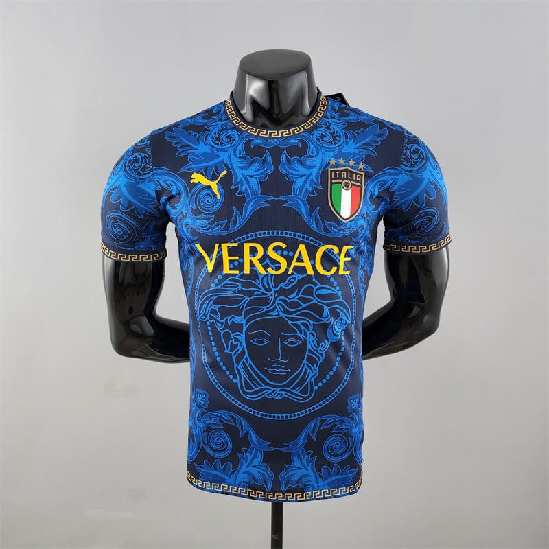 Italy x Versace 2022 Blue Men Authentic jersey