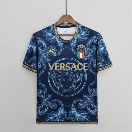 Italy x Versace 2022 Blue Men soccer jersey