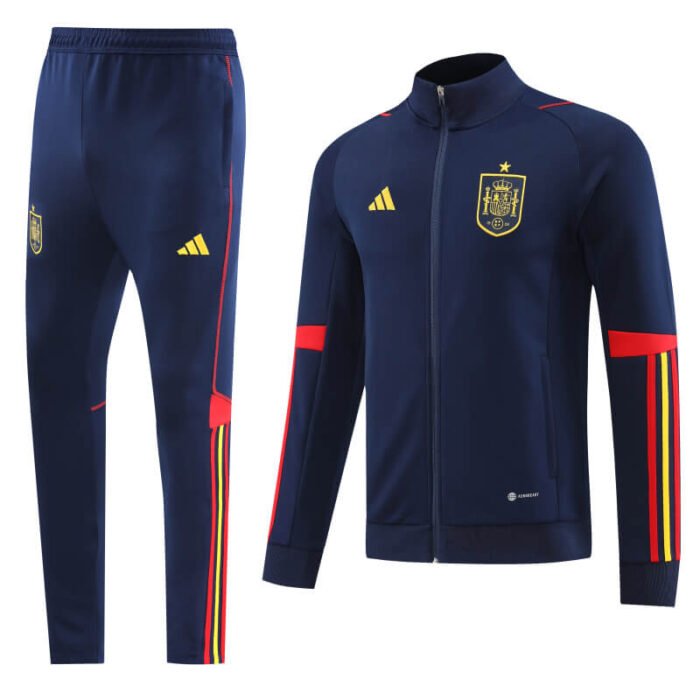 Spain 22-23 Royal Blue Men Jacket Tracksuit Slim Fit