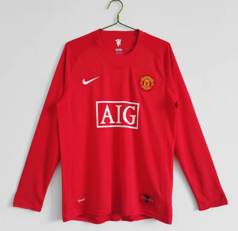 Manchester United 07-09 Home Long Sleeve Retro Jersey