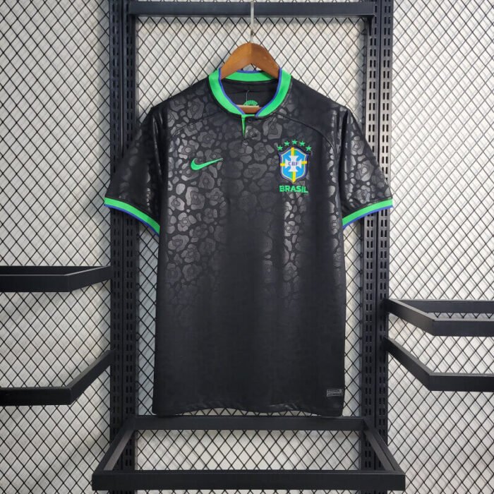 Brazil 22-23 Black-green Leopard Men Soccer Jersey