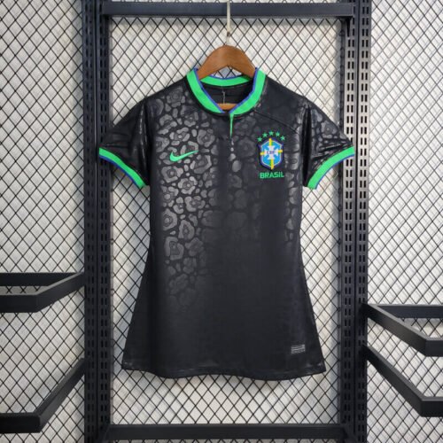 Brazil 22-23 Black-green Leopard women Soccer Jersey