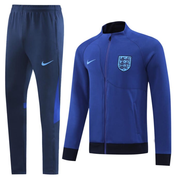 England 22-23 Bright Blue Men Jacket Tracksuit Slim Fit