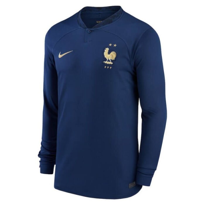 France 22-23 Home Long Sleeve Men Soccer Jersey