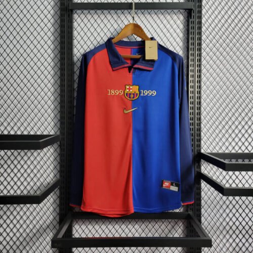 Barcelona 1999-2000 Home Long Sleeve Retro Jersey