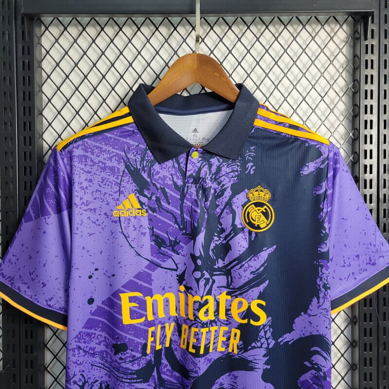 REAL MADRID Fly Emirates Soccer Jersey Shirt Small Purple Football La Liga