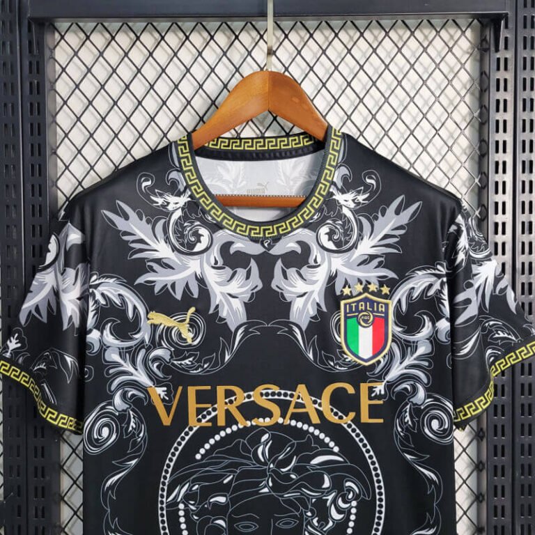 Italy x Versace 2022 Black Men Soccer Jersey - Zorrojersey ...