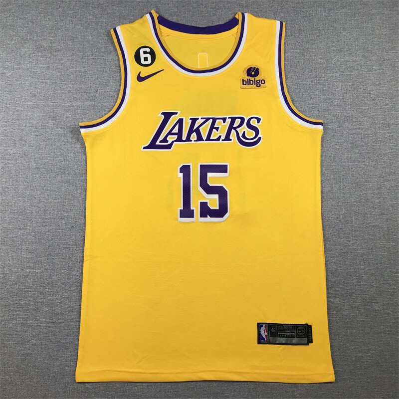 Austin Reaves Los Angeles Lakers Round Collar Yellow Jersey