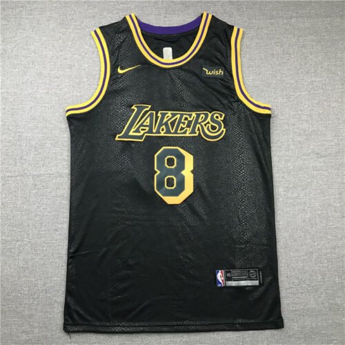 Kobe Bryant #8 Los Angeles Lakers Round Collar Black Jersey