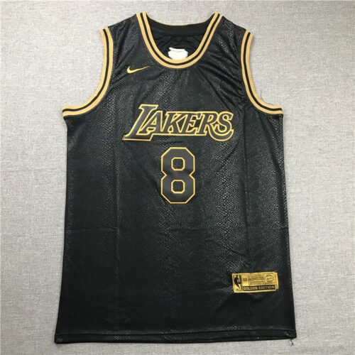 Kobe Bryant#8 Los Angeles Lakers Black-golden Jersey