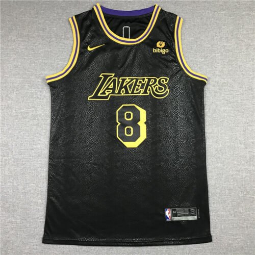 Kobe Bryant#8 Los Angeles Lakers Round Collar(New advertisement) Black Jersey