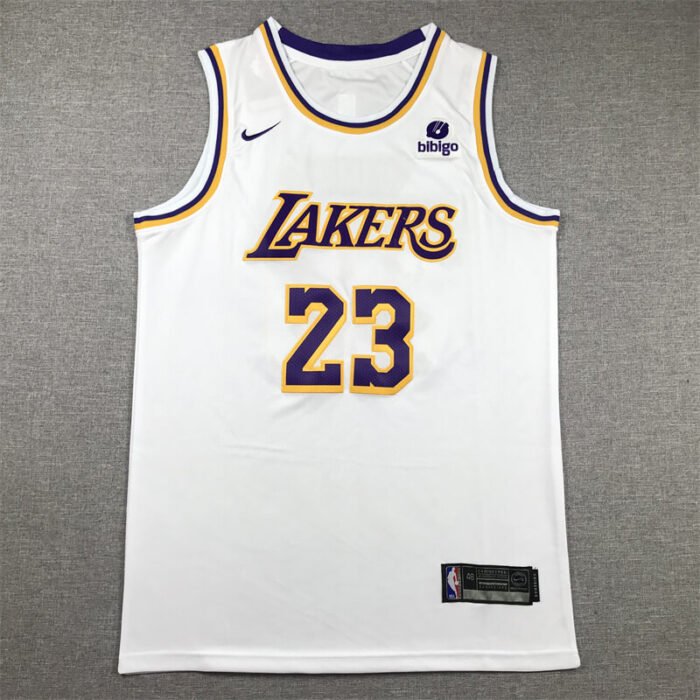 LeBron James Los Angeles Lakers Round Collar White Jersey