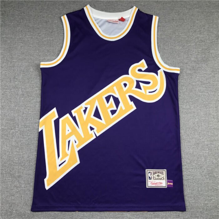 Mitchell & Ness Big Face LeBron James Los Angeles Lakers Purple Jersey