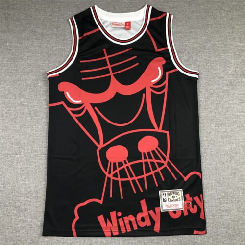 Mitchell & Ness Big Face Michael Jordan Chicago Bulls Black Jersey