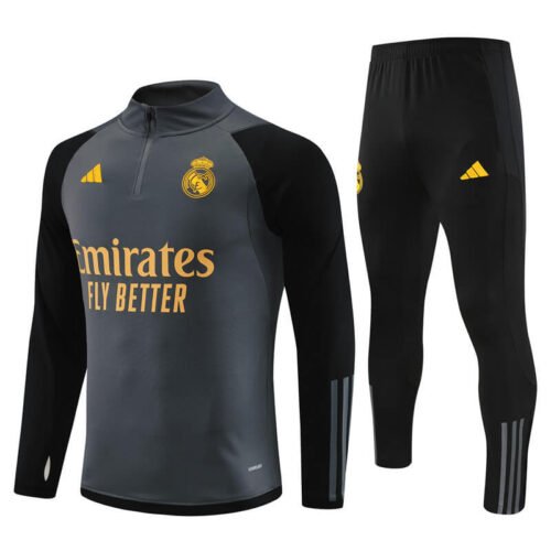 Real Madrid 23-24 Dark Gray Men Tracksuit Slim Fit