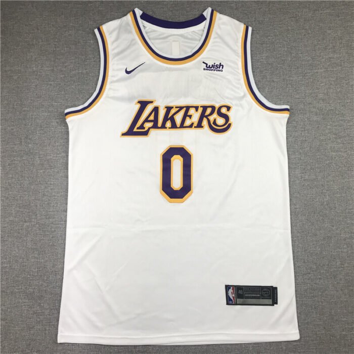 Russell Westbrook Los Angeles Lakers Round Collar White Jersey