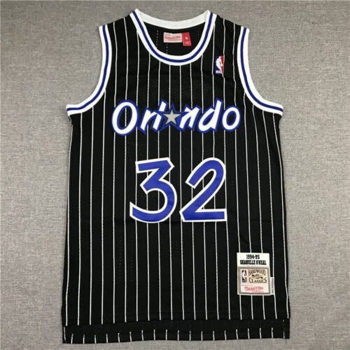 Shaquille O’Neal Orlando Magic Retro Balck-stripes Jersey