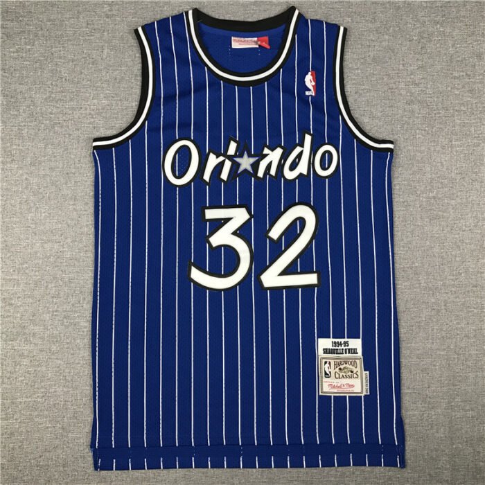 Shaquille O’Neal Orlando Magic Retro Blue-stripes Jersey