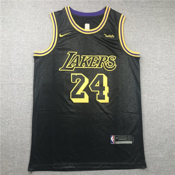 Kobe Bryant #24 Los Angeles Lakers Round Collar Black Jersey