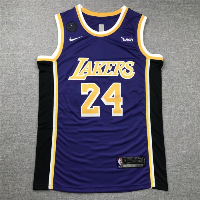Kobe Bryant #24 Los Angeles Lakers Round Collar(KB) Purple Jersey