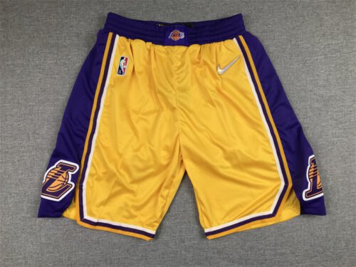 Los Angeles Lakers Yellow Retro Basketball Shorts