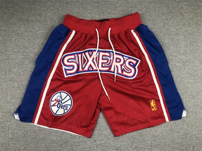 Philadelphia 76ers Red(with pocket) Retro Basketball Shorts