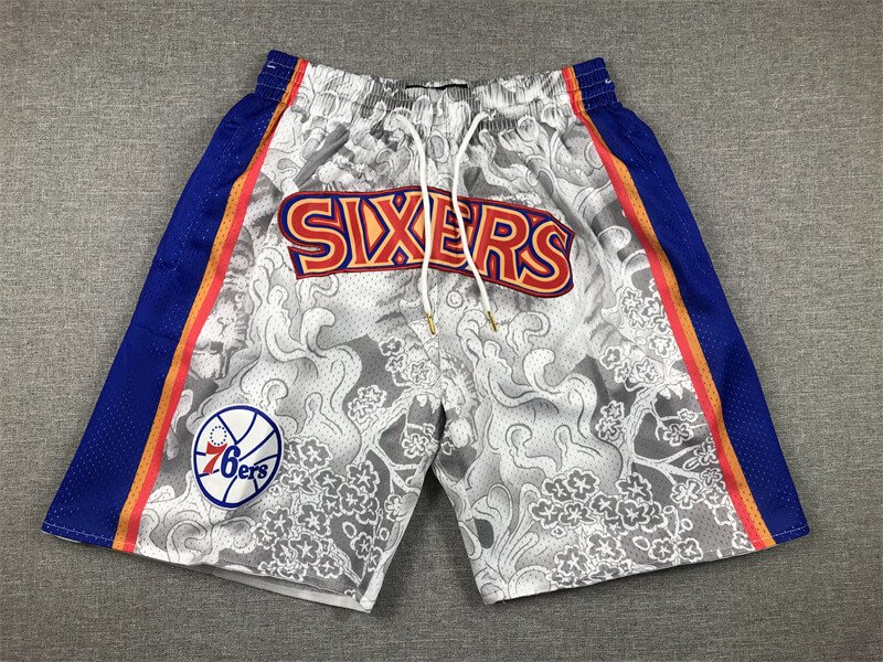 Philadelphia 76ers Year of the Tiger Gray(with pocket) Basketball Shorts