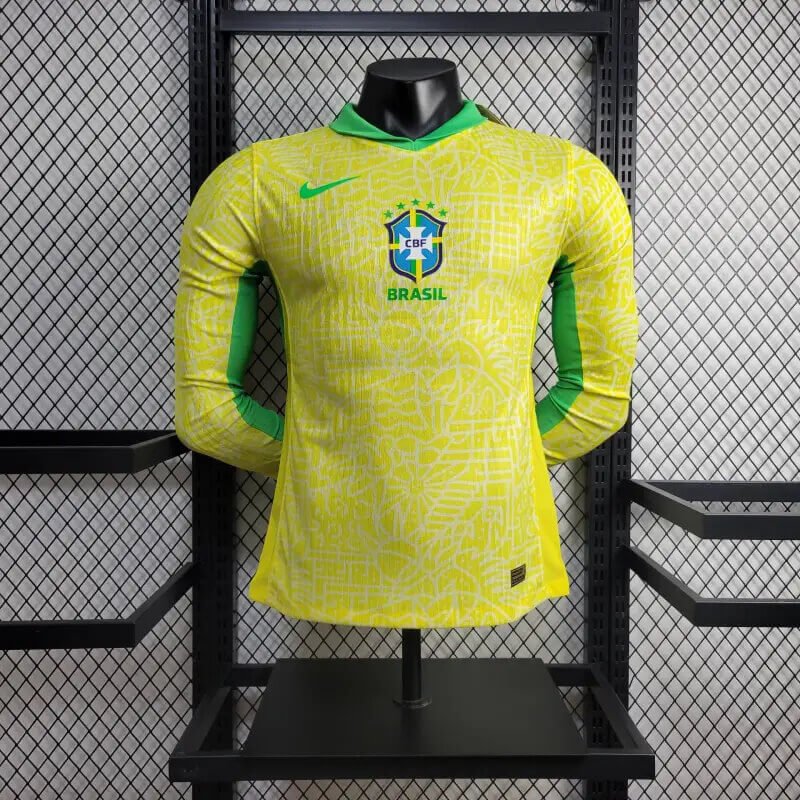 Brazil 2024 home Long Sleeve Authentic jersey