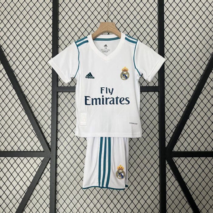 Real Madrid 17-18 home retro kids kit