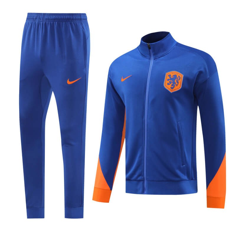 Netherlands 24-25 Bright Blue Men Jacket Tracksuit Slim Fit