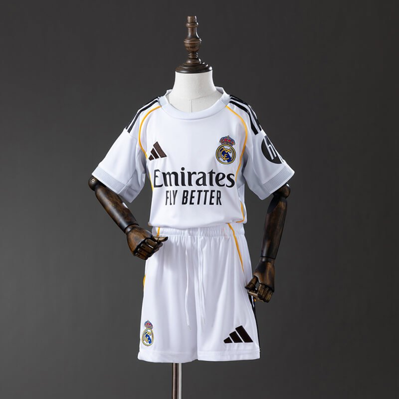 Real Madrid 25-26 Home kids kit (2) Real Madrid 25-26 Home kids kit